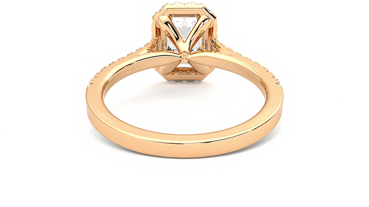 Taylor & Hart Allure Emerald Engagement Ring 360 degree image 15