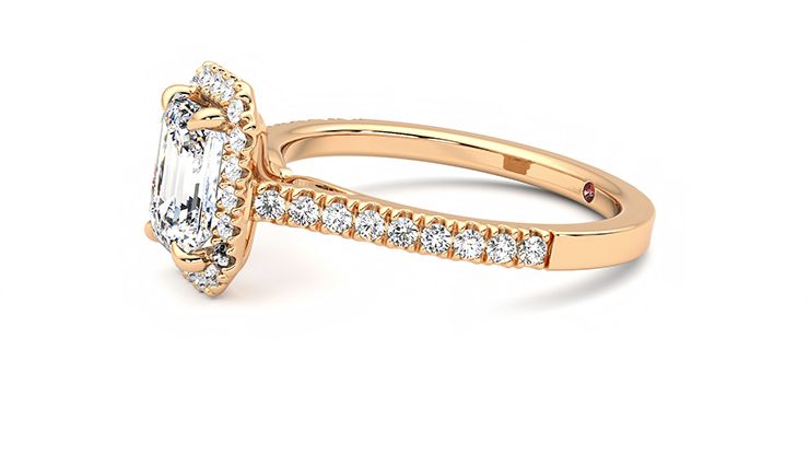 Taylor & Hart Allure Emerald Engagement Ring 360 degree image 22