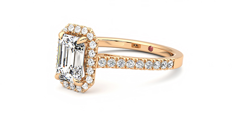 Taylor & Hart Allure Emerald Engagement Ring 360 degree image 24