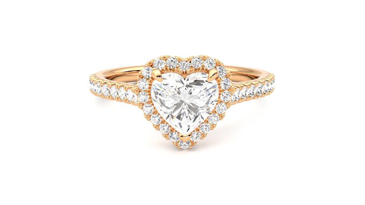 Taylor & Hart Allure Heart Engagement Ring 360 degree image 1
