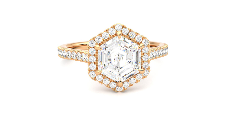 Taylor & Hart Allure Hexagonal Engagement Ring 360 degree image 2