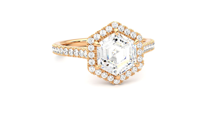Taylor & Hart Allure Hexagonal Engagement Ring 360 degree image 3