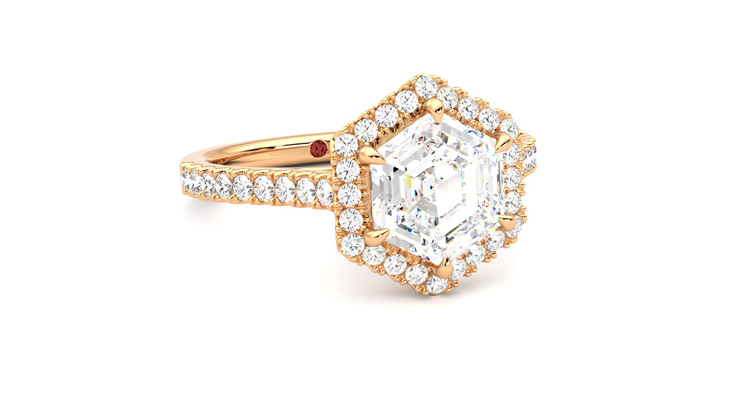 Taylor & Hart Allure Hexagonal Engagement Ring 360 degree image 4
