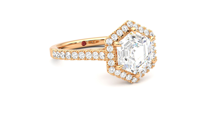 Taylor & Hart Allure Hexagonal Engagement Ring 360 degree image 5