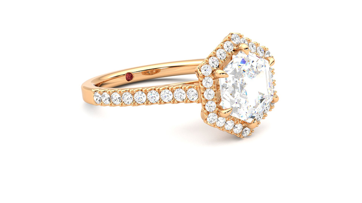 Taylor & Hart Allure Hexagonal Engagement Ring 360 degree image 6