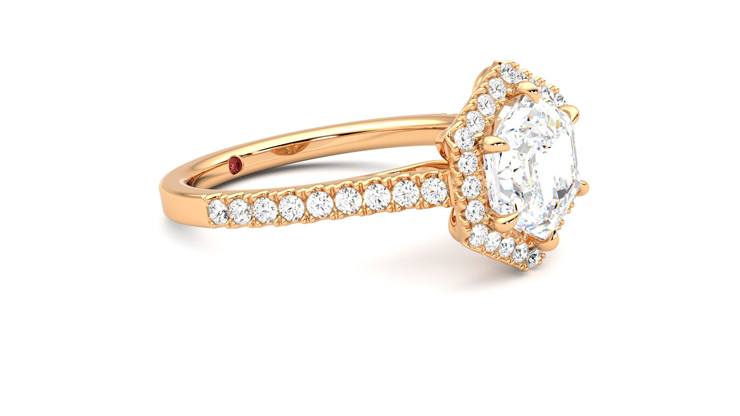 Taylor & Hart Allure Hexagonal Engagement Ring 360 degree image 7