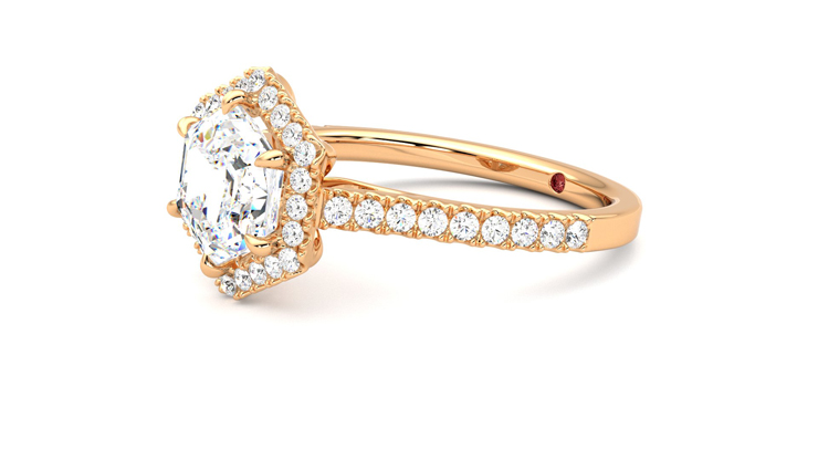 Taylor & Hart Allure Hexagonal Engagement Ring 360 degree image 23