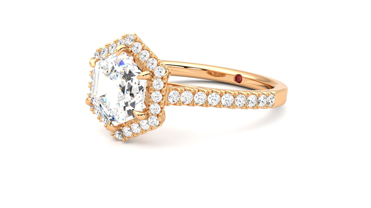 Taylor & Hart Allure Hexagonal Engagement Ring 360 degree image 24
