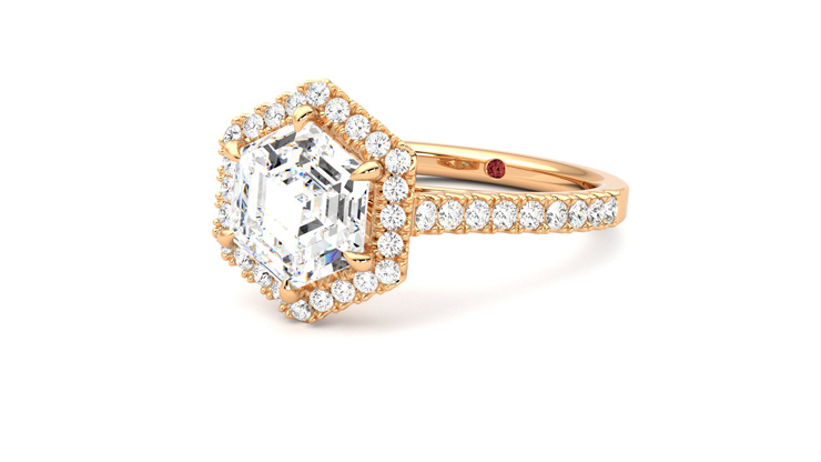 Taylor & Hart Allure Hexagonal Engagement Ring 360 degree image 25