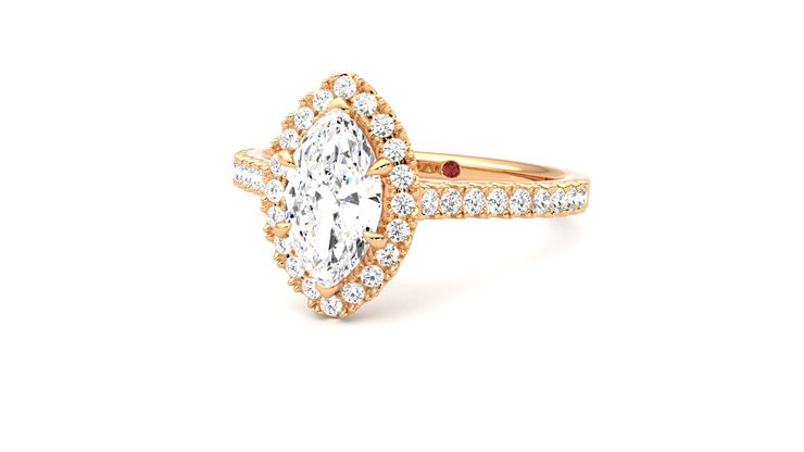 Taylor & Hart Allure Marquise Engagement Ring 360 degree image 26