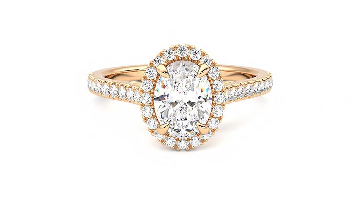 Taylor & Hart Allure Oval Engagement Ring 360 degree image 1