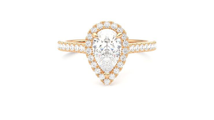 Taylor & Hart Allure Pear Engagement Ring 360 degree image 0