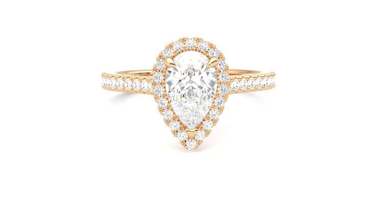 Taylor & Hart Allure Pear Engagement Ring 360 degree image 1