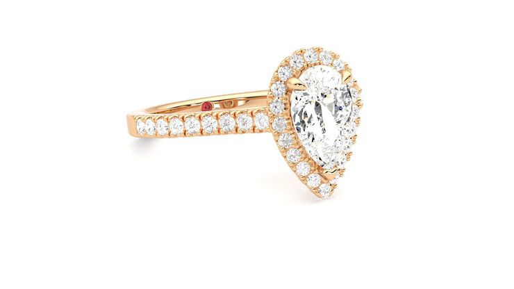 Taylor & Hart Allure Pear Engagement Ring 360 degree image 5