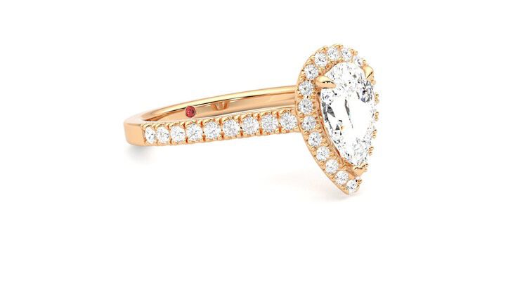 Taylor & Hart Allure Pear Engagement Ring 360 degree image 6