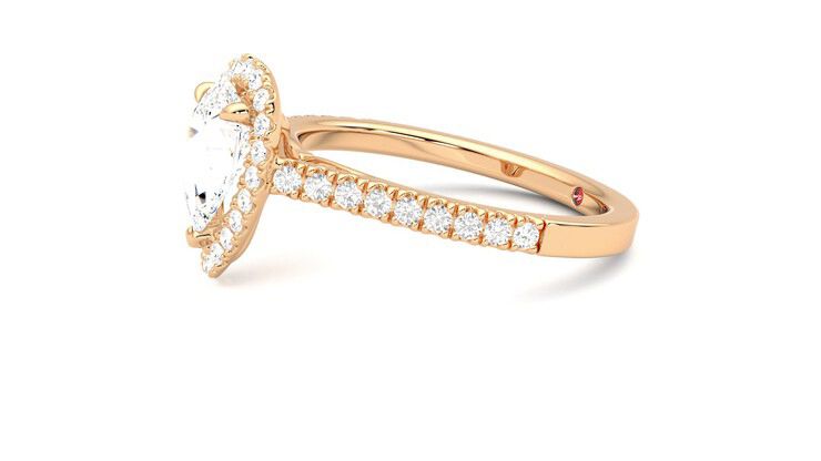 Taylor & Hart Allure Pear Engagement Ring 360 degree image 22
