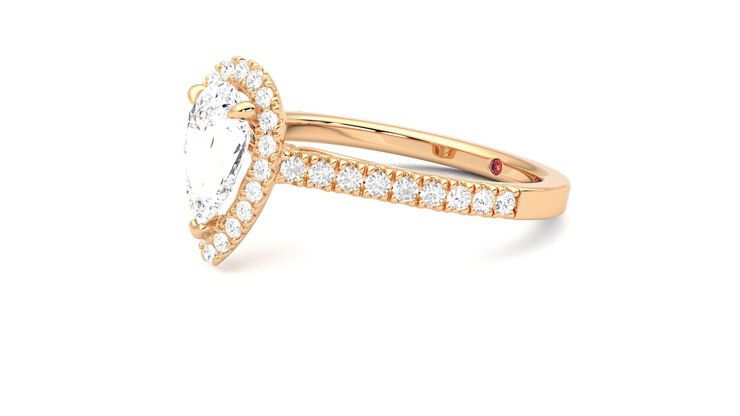 Taylor & Hart Allure Pear Engagement Ring 360 degree image 23