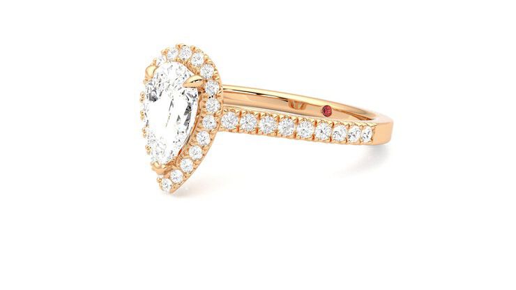 Taylor & Hart Allure Pear Engagement Ring 360 degree image 24