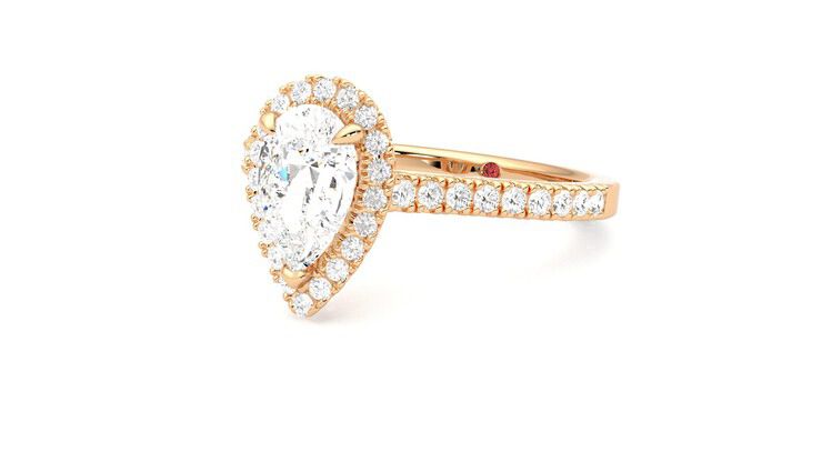 Taylor & Hart Allure Pear Engagement Ring 360 degree image 25