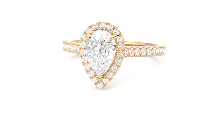 Taylor & Hart Allure Pear Engagement Ring 360 degree image 27