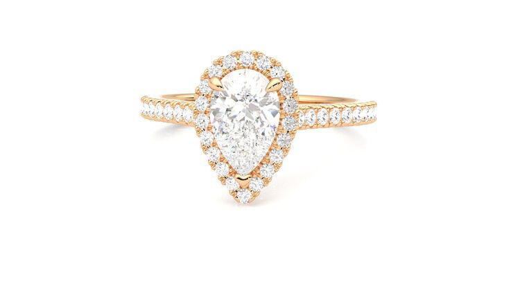 Taylor & Hart Allure Pear Engagement Ring 360 degree image 28