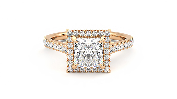 Taylor & Hart Allure Princess Engagement Ring 360 degree image 0