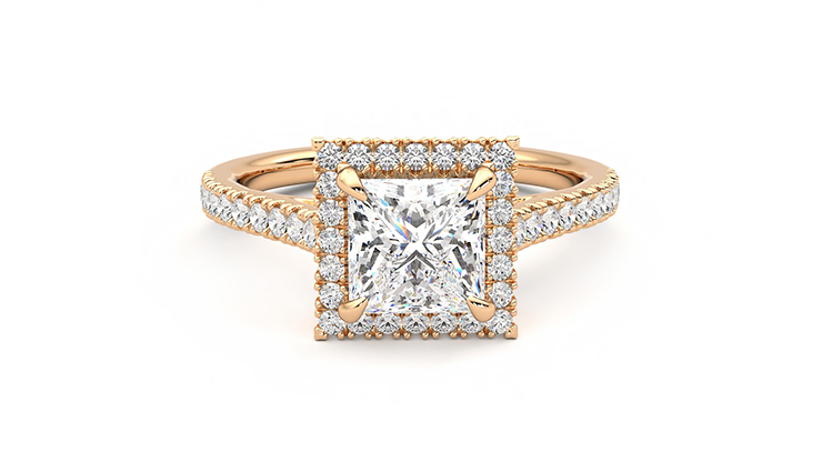 Taylor & Hart Allure Princess Engagement Ring 360 degree image 1