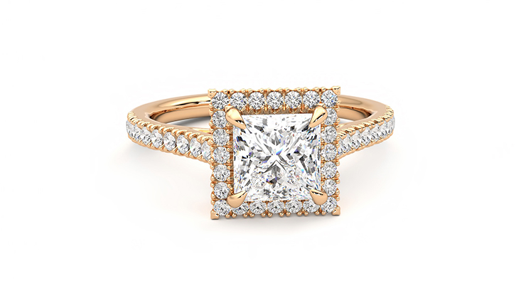 Taylor & Hart Allure Princess Engagement Ring 360 degree image 2