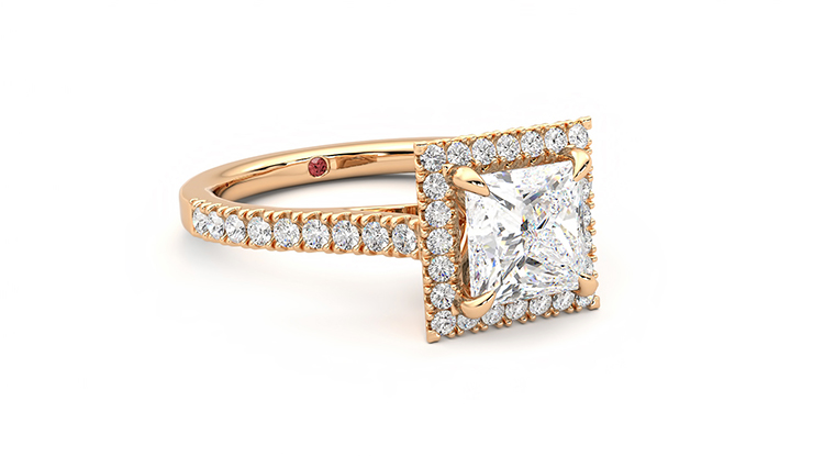 Taylor & Hart Allure Princess Engagement Ring 360 degree image 5