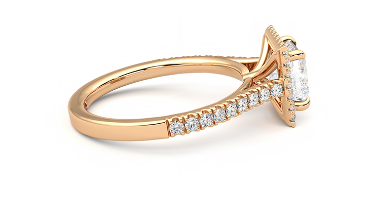 Taylor & Hart Allure Princess Engagement Ring 360 degree image 10