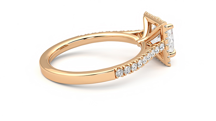Taylor & Hart Allure Princess Engagement Ring 360 degree image 11