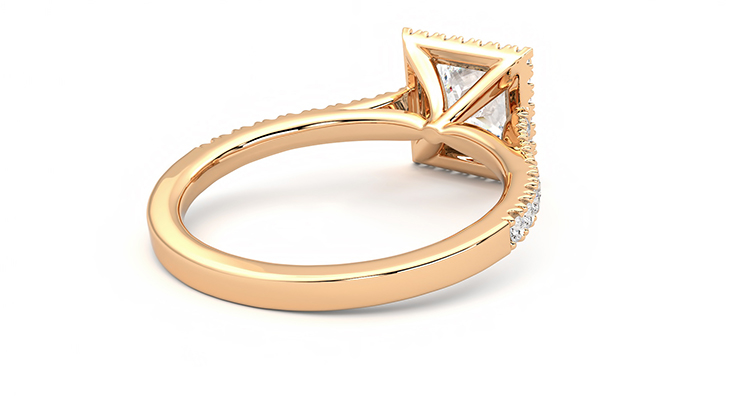 Taylor & Hart Allure Princess Engagement Ring 360 degree image 13