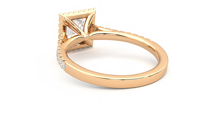 Taylor & Hart Allure Princess Engagement Ring 360 degree image 17