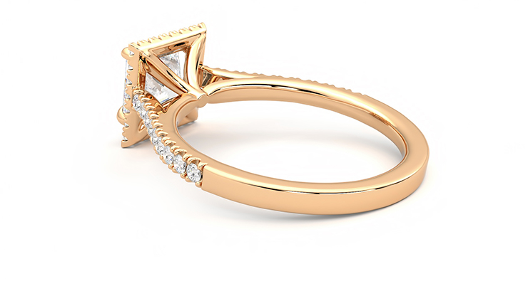 Taylor & Hart Allure Princess Engagement Ring 360 degree image 18