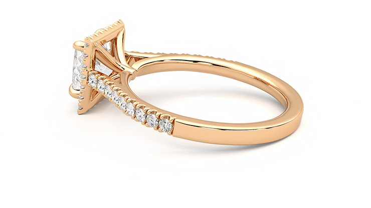 Taylor & Hart Allure Princess Engagement Ring 360 degree image 19