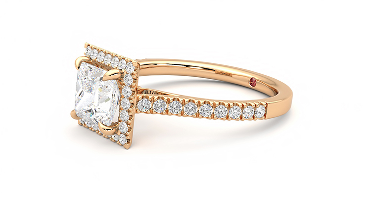 Taylor & Hart Allure Princess Engagement Ring 360 degree image 23