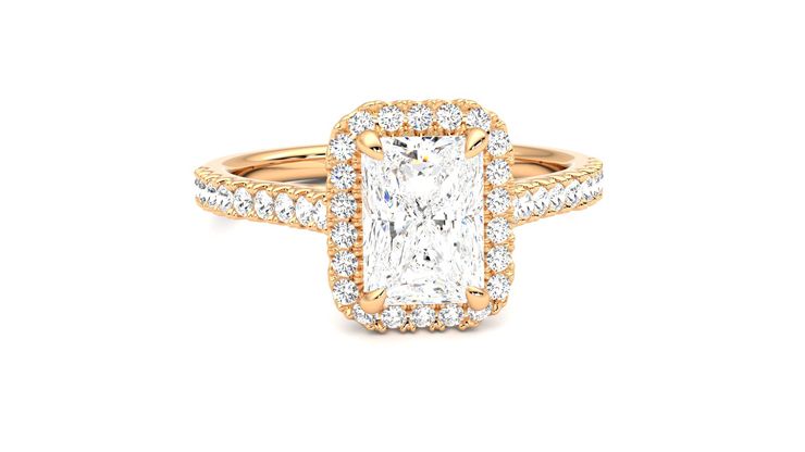 Taylor & Hart Allure Radiant Engagement Ring 360 degree image 2