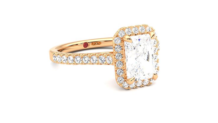 Taylor & Hart Allure Radiant Engagement Ring 360 degree image 5