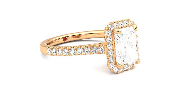 Taylor & Hart Allure Radiant Engagement Ring 360 degree image 6