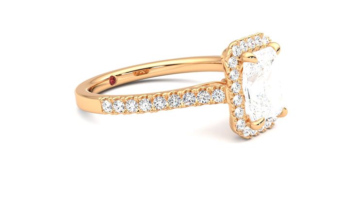 Taylor & Hart Allure Radiant Engagement Ring 360 degree image 7