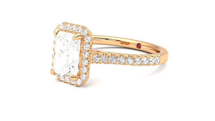 Taylor & Hart Allure Radiant Engagement Ring 360 degree image 24