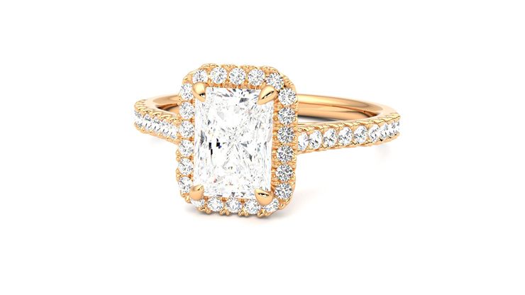 Taylor & Hart Allure Radiant Engagement Ring 360 degree image 27