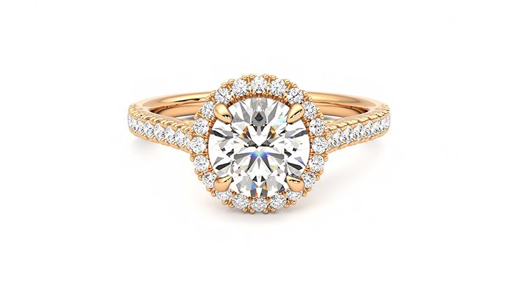 Taylor & Hart Allure Round Engagement Ring 360 degree image 0