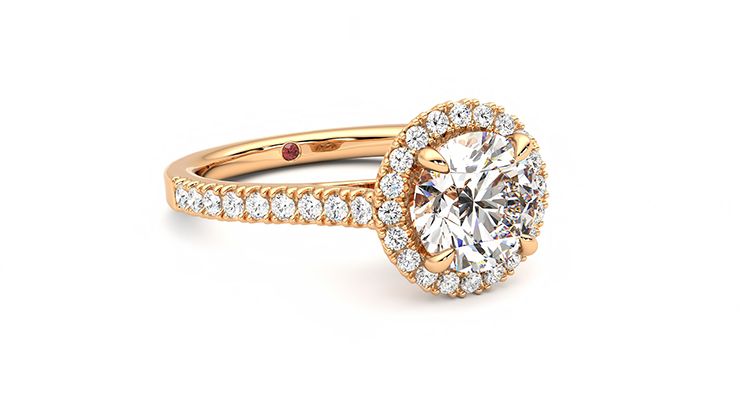 Taylor & Hart Allure Round Engagement Ring 360 degree image 5