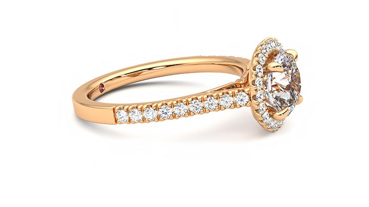 Taylor & Hart Allure Round Engagement Ring 360 degree image 8