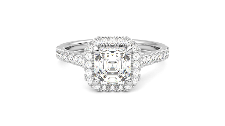 Taylor & Hart Allure Asscher Engagement Ring 360 degree image 0
