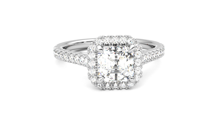 Taylor & Hart Allure Asscher Engagement Ring 360 degree image 2