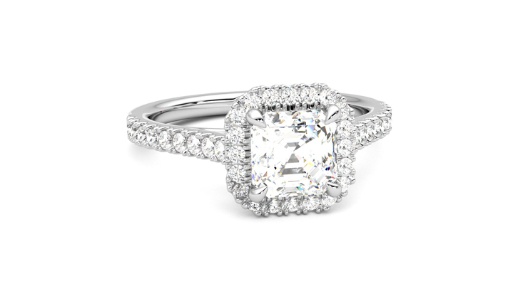 Taylor & Hart Allure Asscher Engagement Ring 360 degree image 3