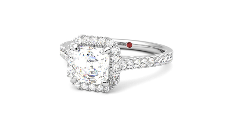 Taylor & Hart Allure Asscher Engagement Ring 360 degree image 26