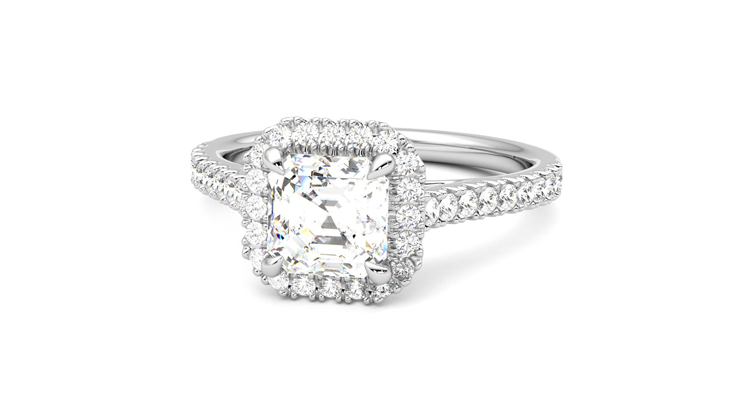 Taylor & Hart Allure Asscher Engagement Ring 360 degree image 27
